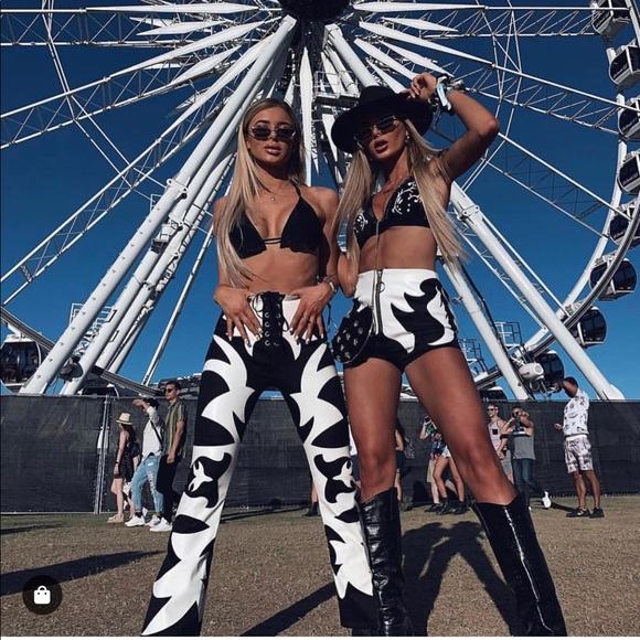Dolls Kill Pants - Western High Waist Shorts